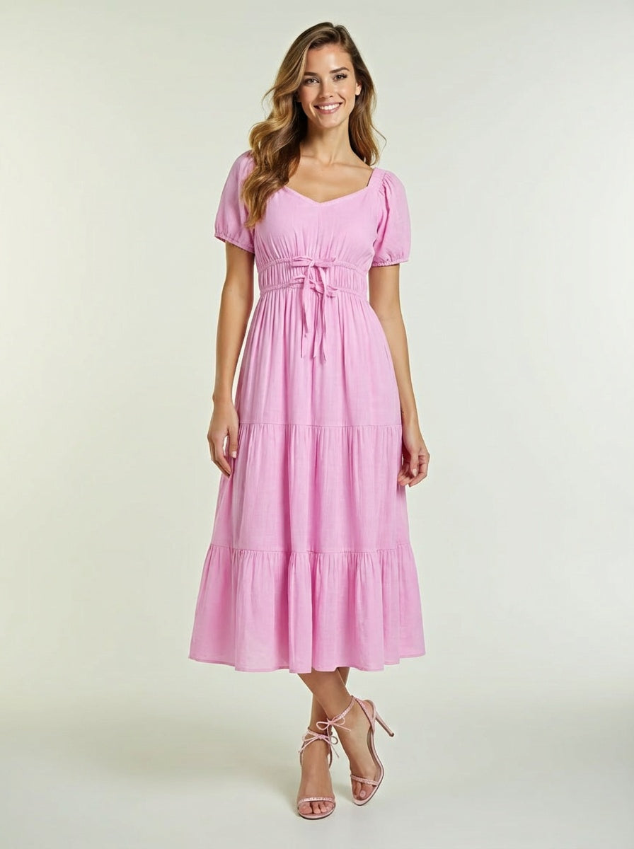 super cool looking midi dress pink color