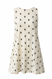 Cotton Dobby Printed Relaxed A-Line Midi Dress