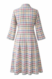 Pastel plaid dress on a white background