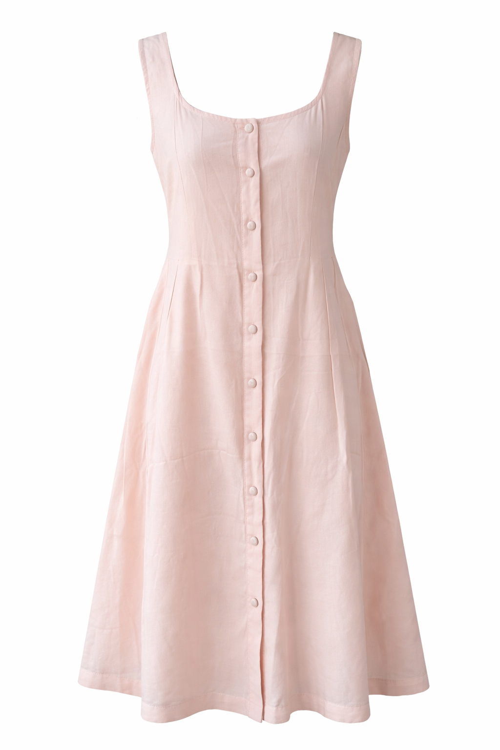 Pink sleeveless dress with buttons