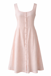 Pink sleeveless dress with buttons