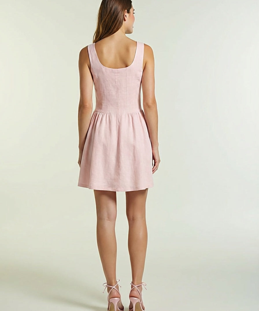 picnic day mini dress strawberry color