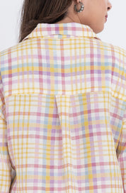 Soft cotton plaid checkered shirt with a relaxed fit.