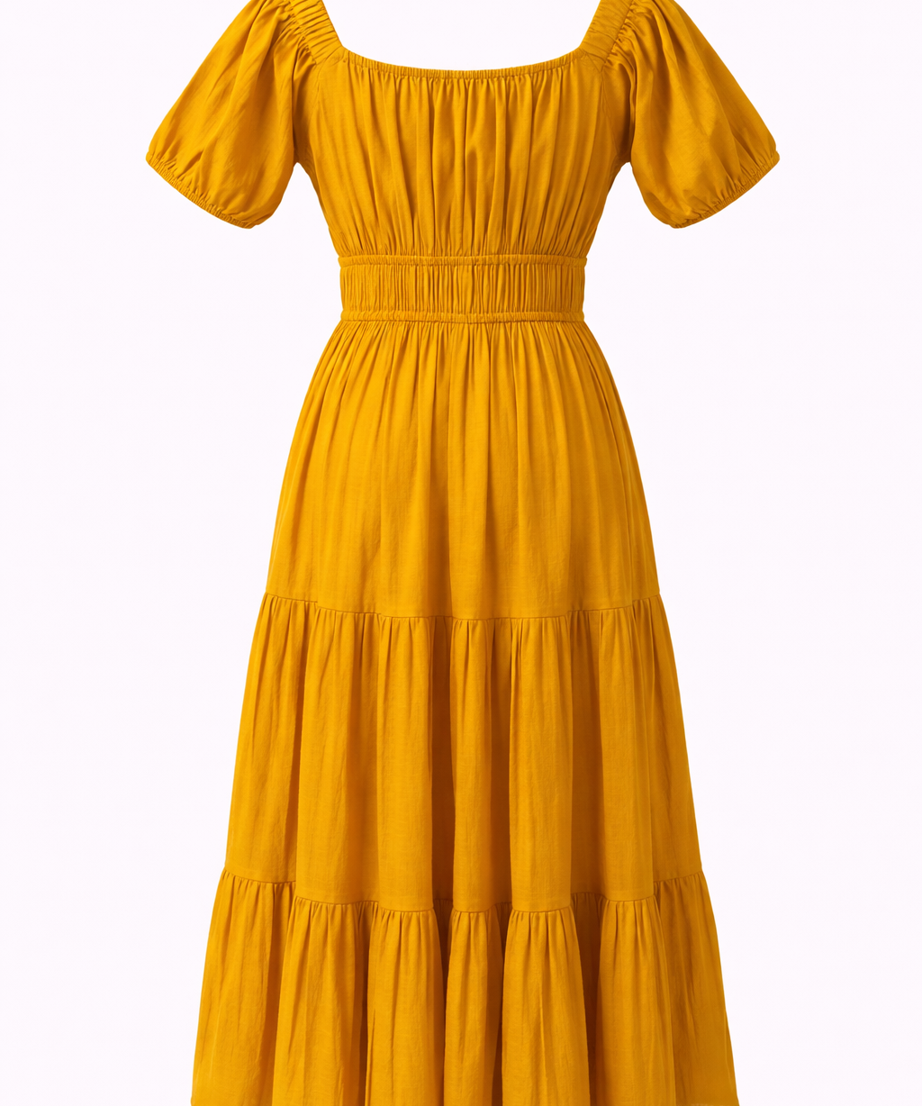 green color cotton midi dress for women