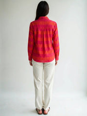 women wear cotton shirt red & pink full sleeves 