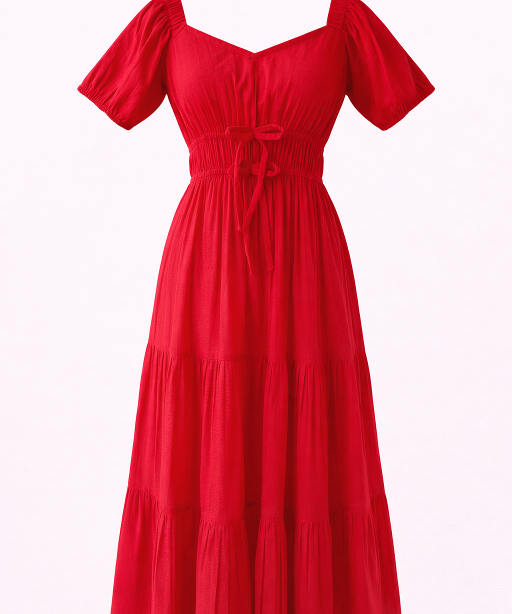 fornt rope knot style midi dress