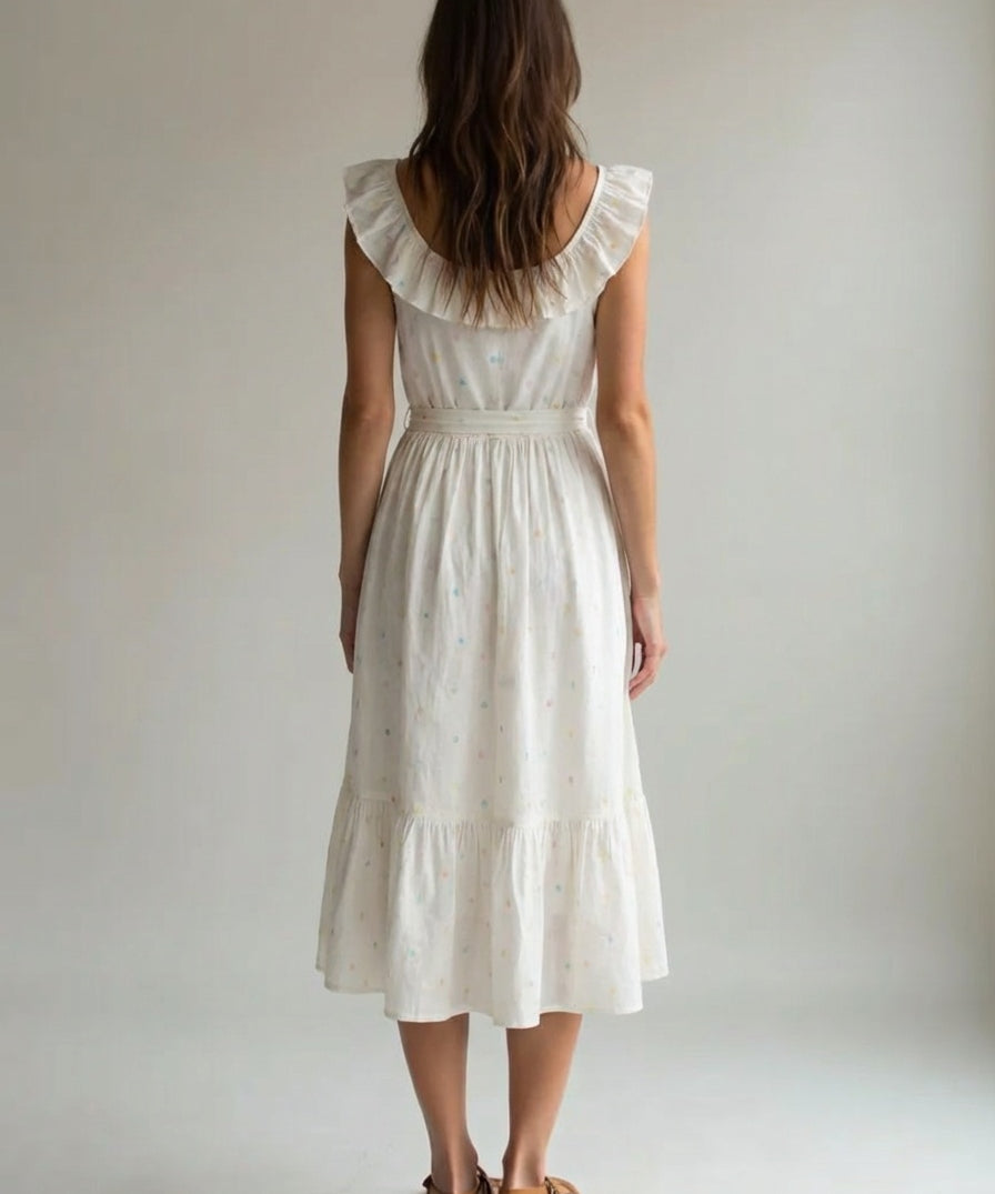 Romantic sleeveless summer midi dress