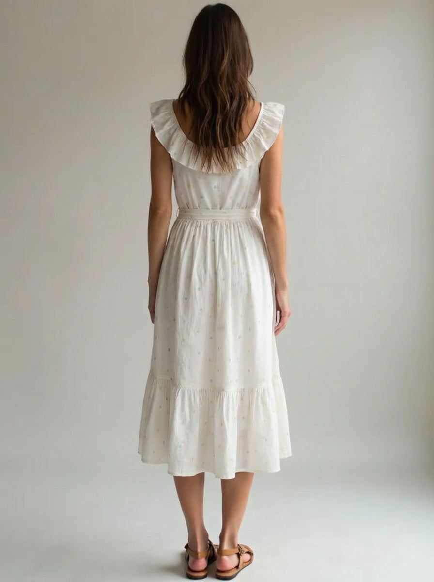Romantic sleeveless summer midi dress