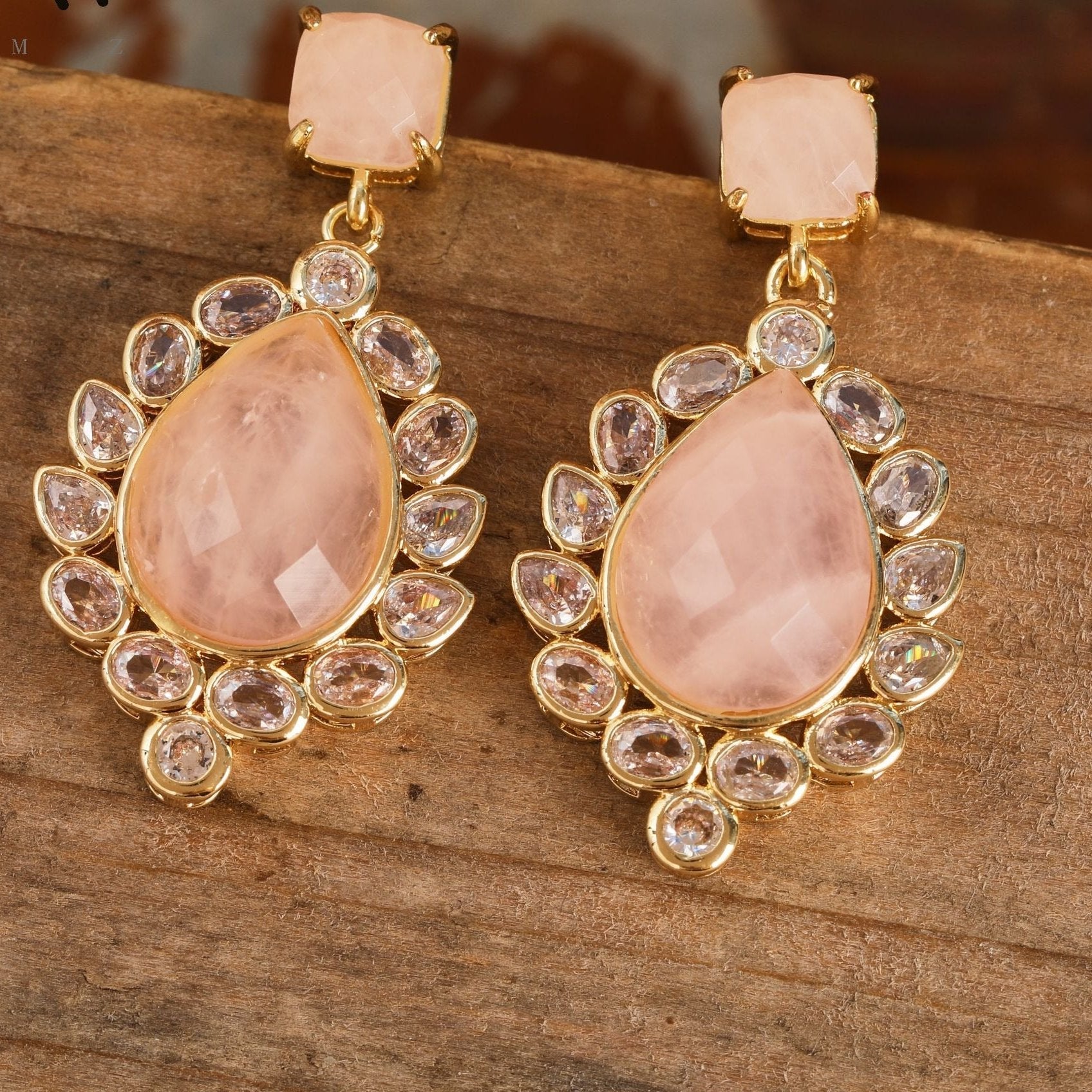 Natural Gemstone Dangle Earrings
