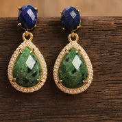 Natural Gemstone Dangle Earrings