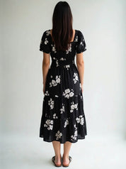 Sleek A-line cotton midi dress for women