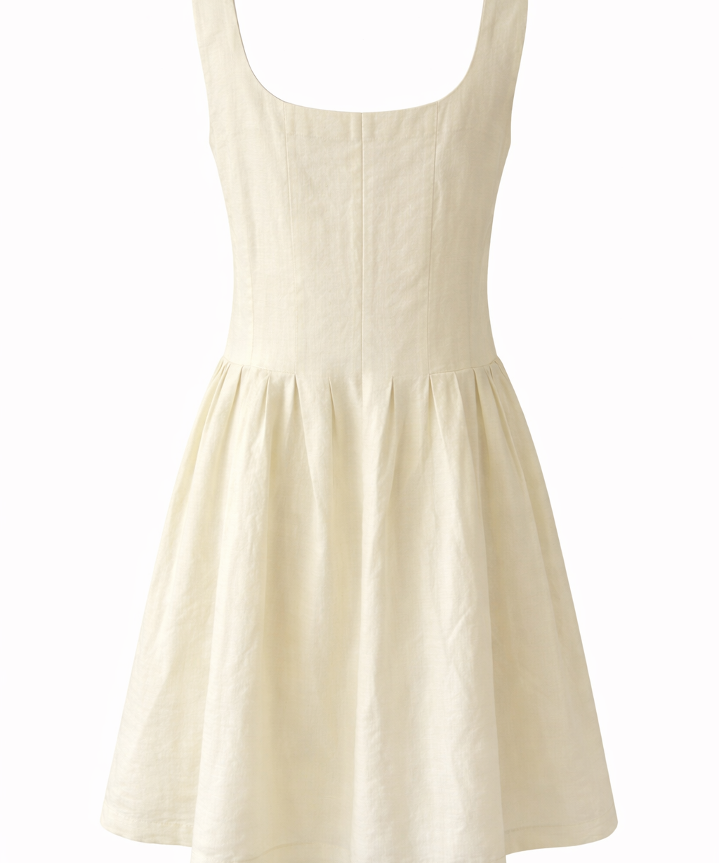 Beige sleeveless dress for girls ootd best