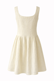 Beige sleeveless dress for girls ootd best