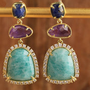 Natural Gemstone Dangle Earrings
