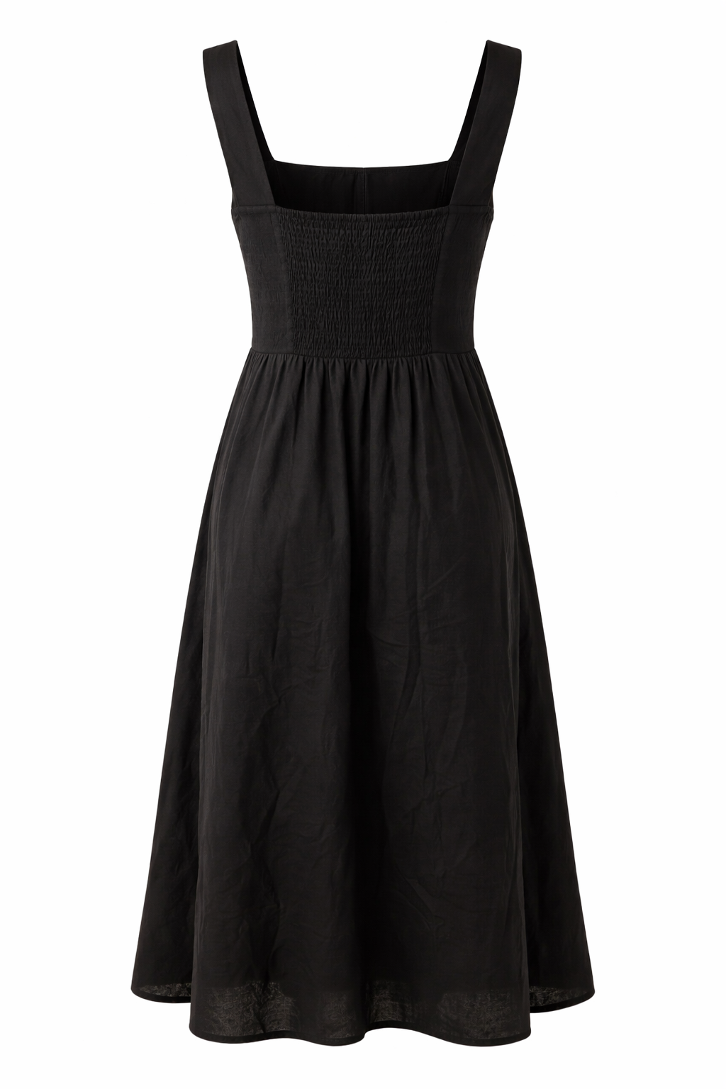 Solid color sleeveless cotton summer midi dress