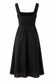 Solid color sleeveless cotton summer midi dress