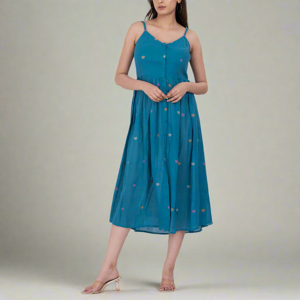 spaghetti-strap-handwoven-cotton-heart-print-dress