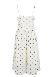 Printed cotton midi dress with spaghetti straps