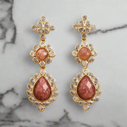 Gemstone CZ Dangle Earrings