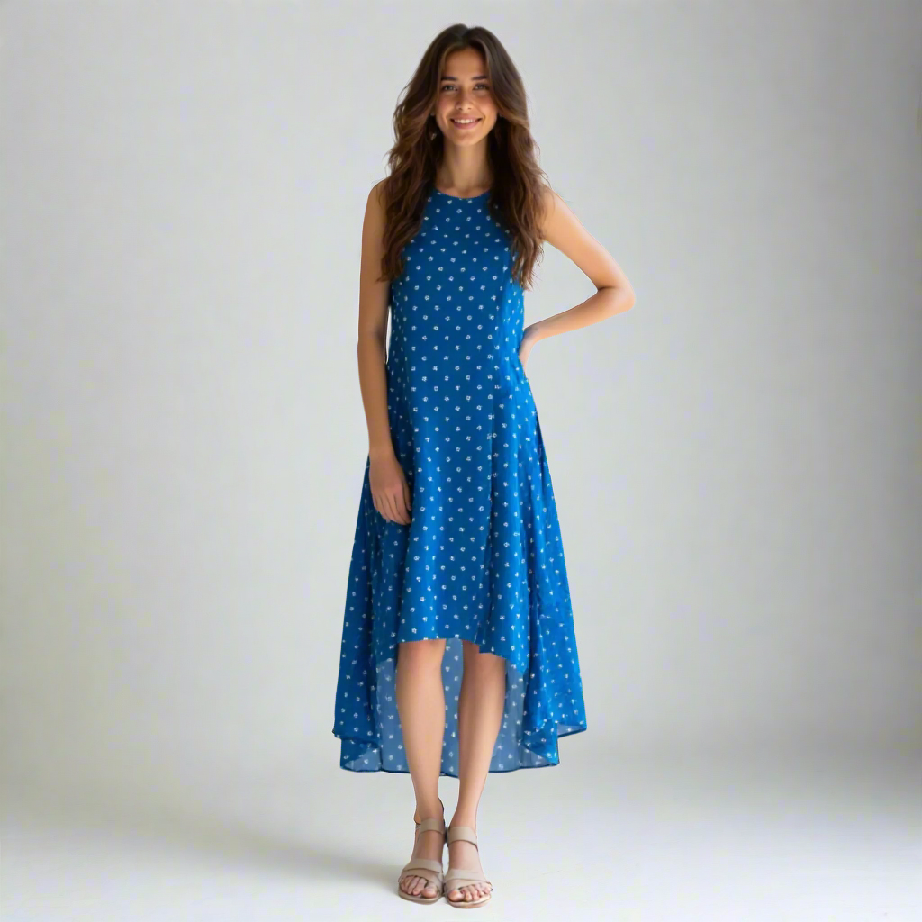 Stylish polka dot cotton sundress for summer and vacations