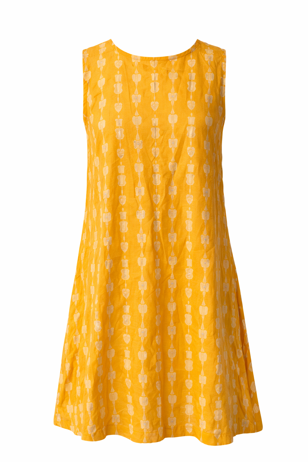Cotton dobby midi dress with sleeveless design for warm-weather styling