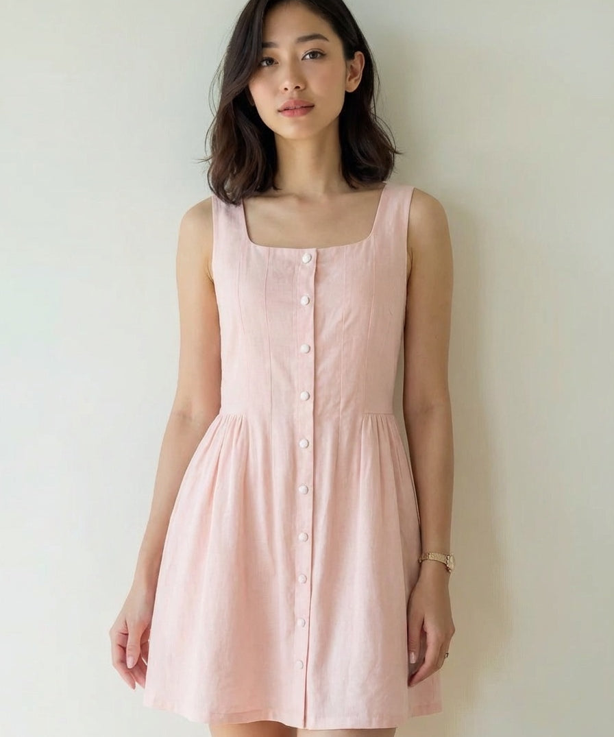 women pink skirt dress