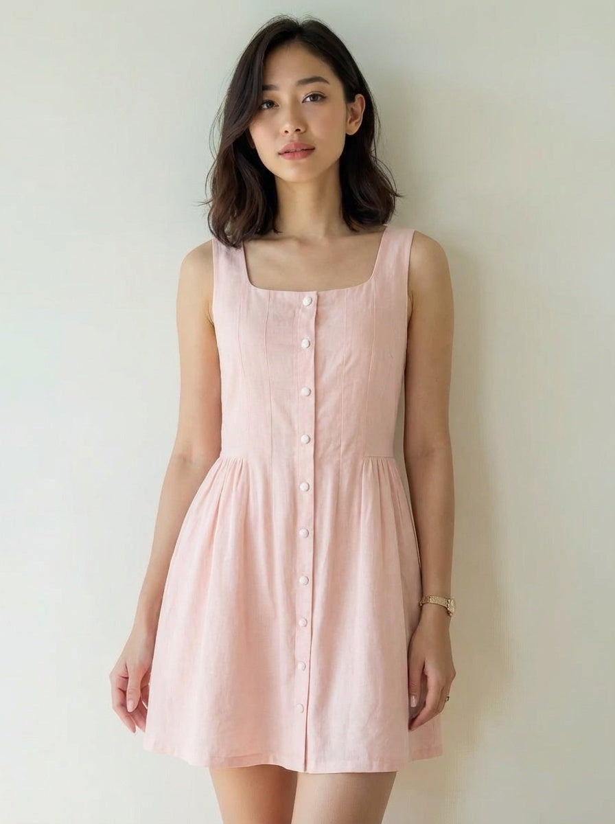 women pink skirt dress
