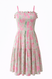 rose garden ruffle dress women mini skirt