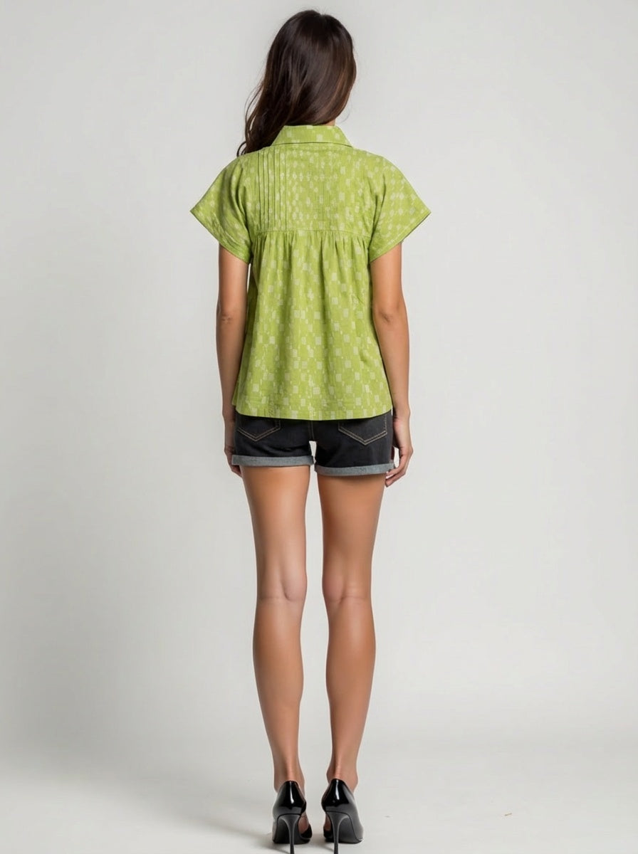 Breathable fabric cotton dobby - girls trendy wear summer top