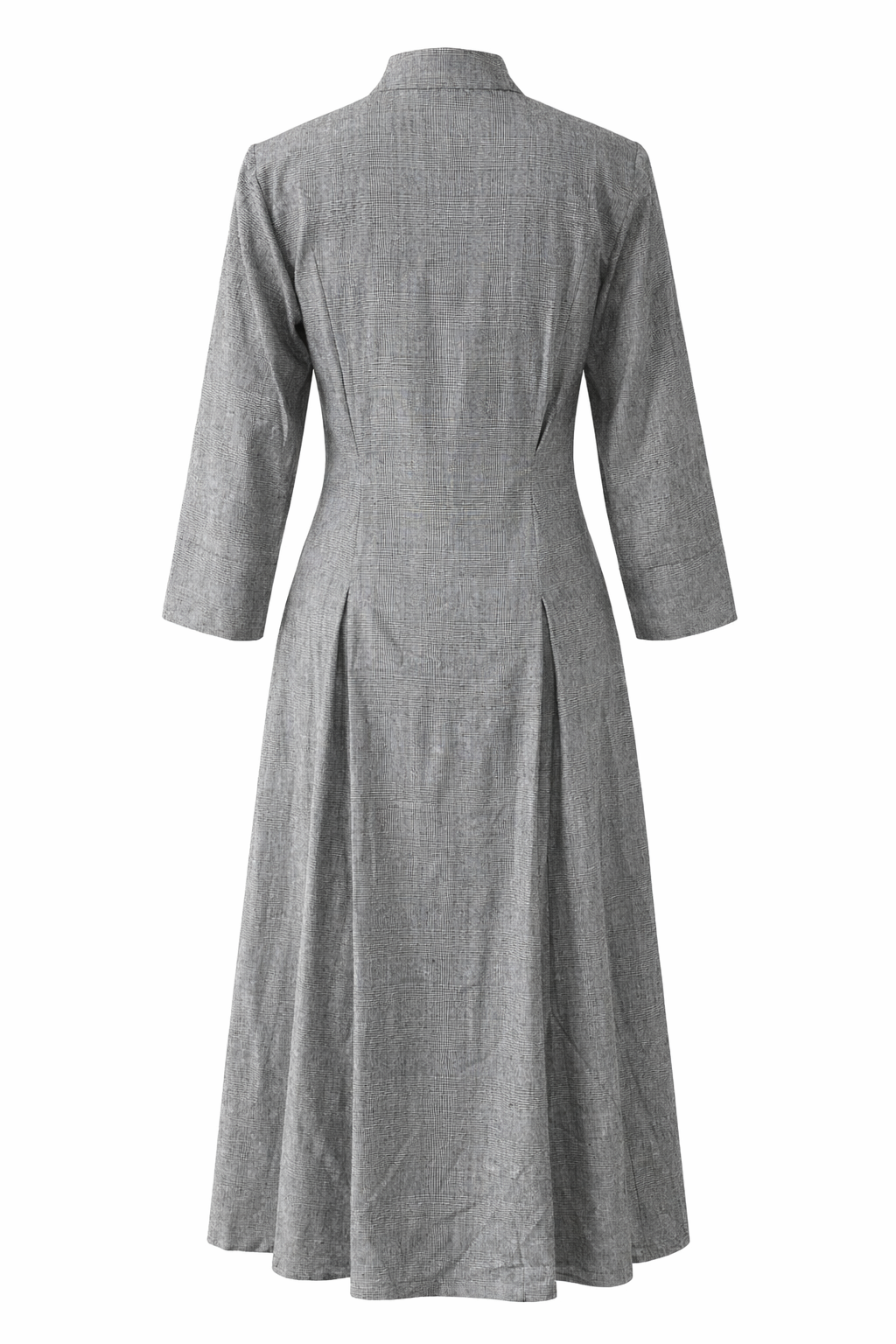Three quarter sleeve structured cotton midi dress