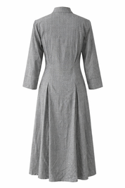 Three quarter sleeve structured cotton midi dress