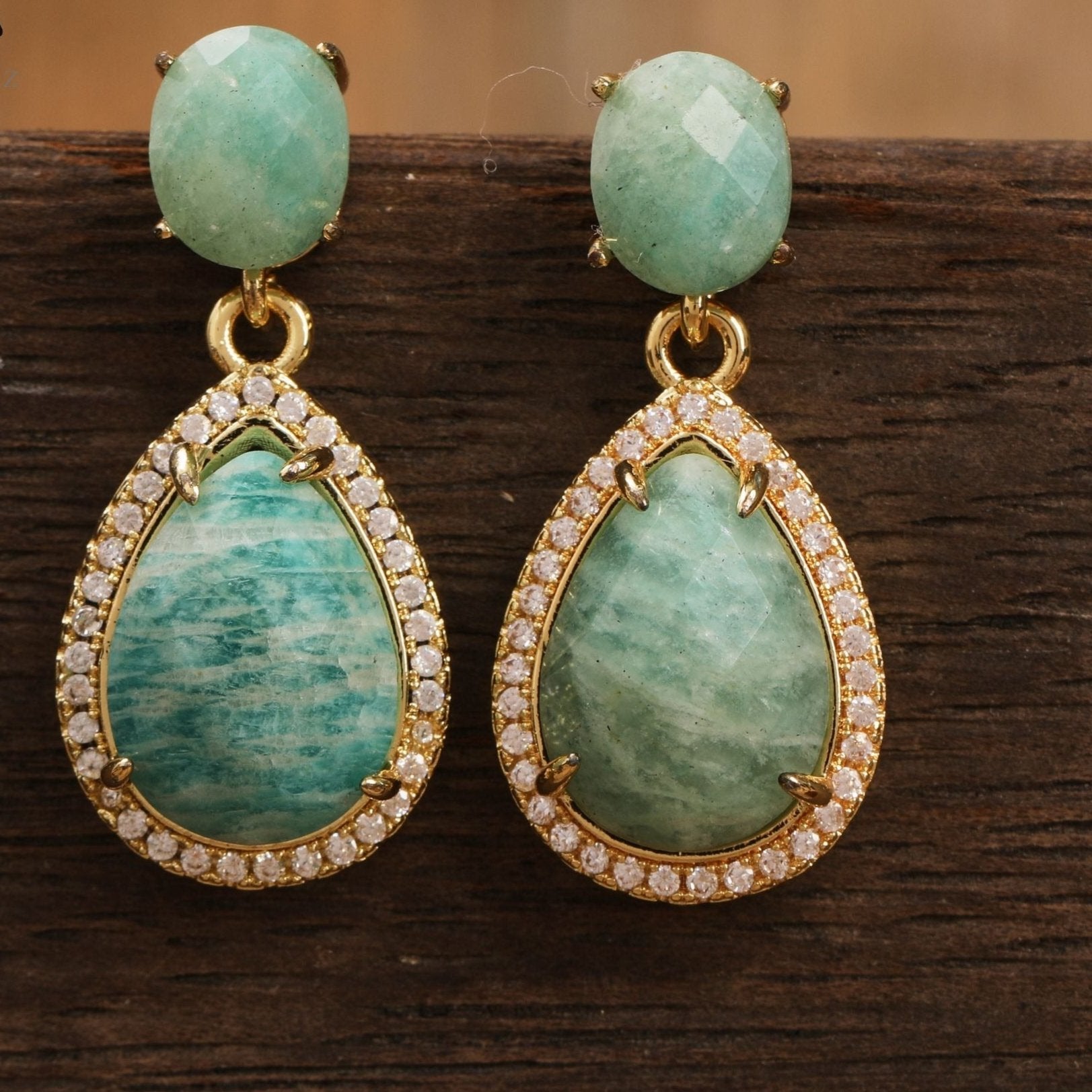 Natural Gemstone Dangle Earrings
