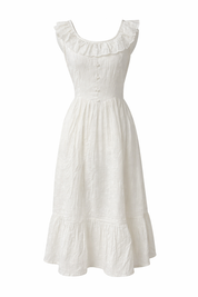 Tiered ruffled hem romantic midi dress
