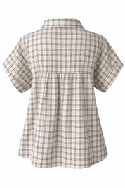 Plaid cotton shorthands shirt tiered ruffled