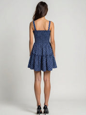 Tiered ruffle hem flared summer sundress
