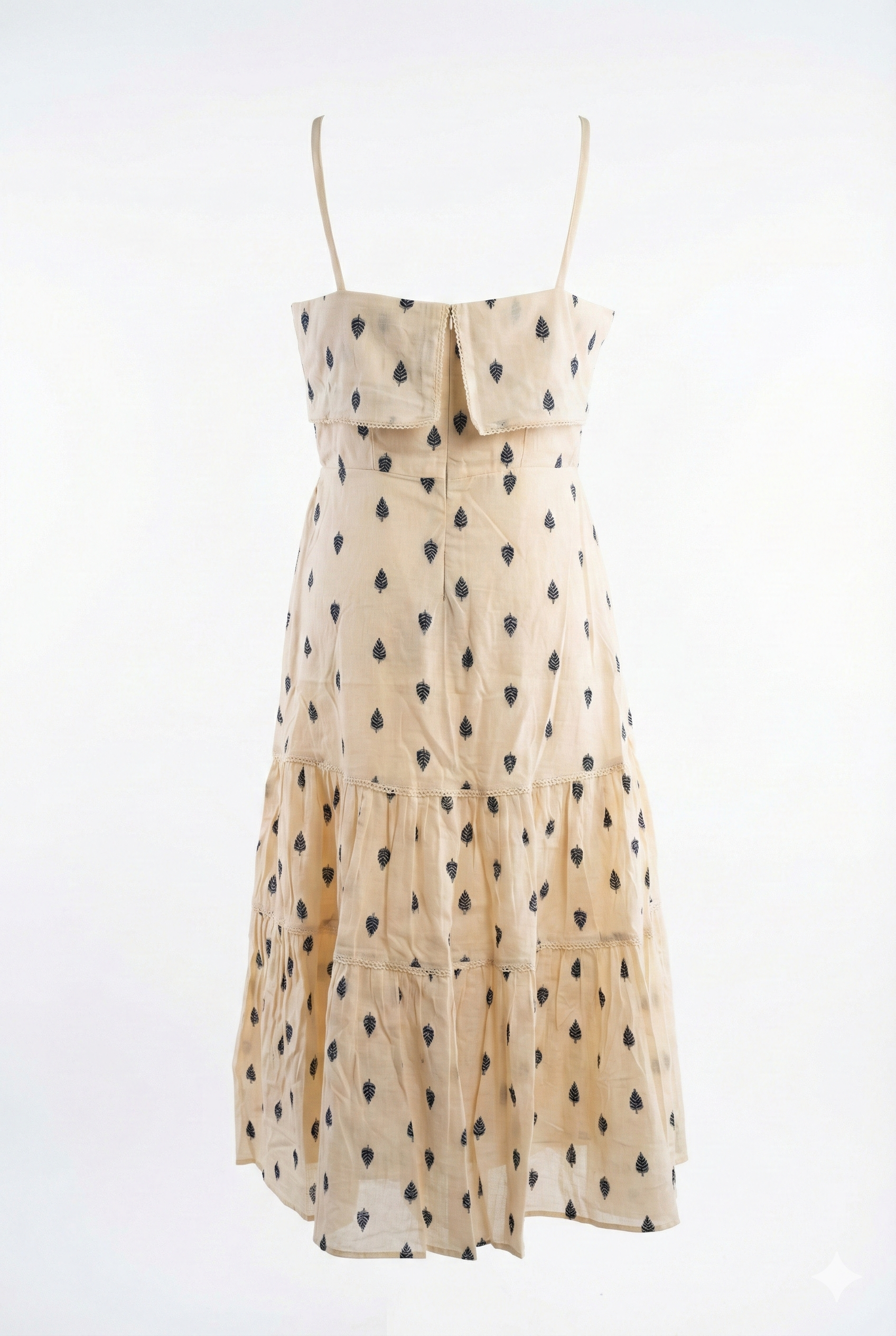 Tiered cotton midi dress with gentle gathered volume