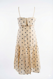 Tiered cotton midi dress with gentle gathered volume