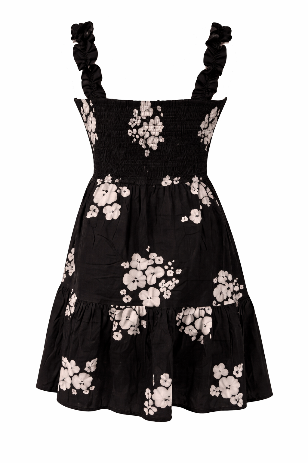 Floral cotton mini dress with delicate spaghetti straps