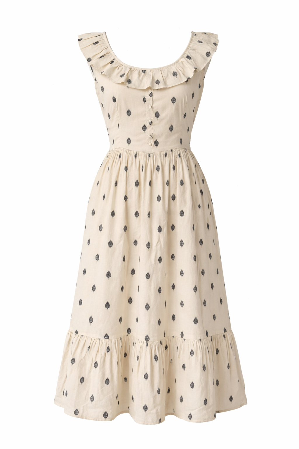 Vintage inspired sleeveless summer midi dress
