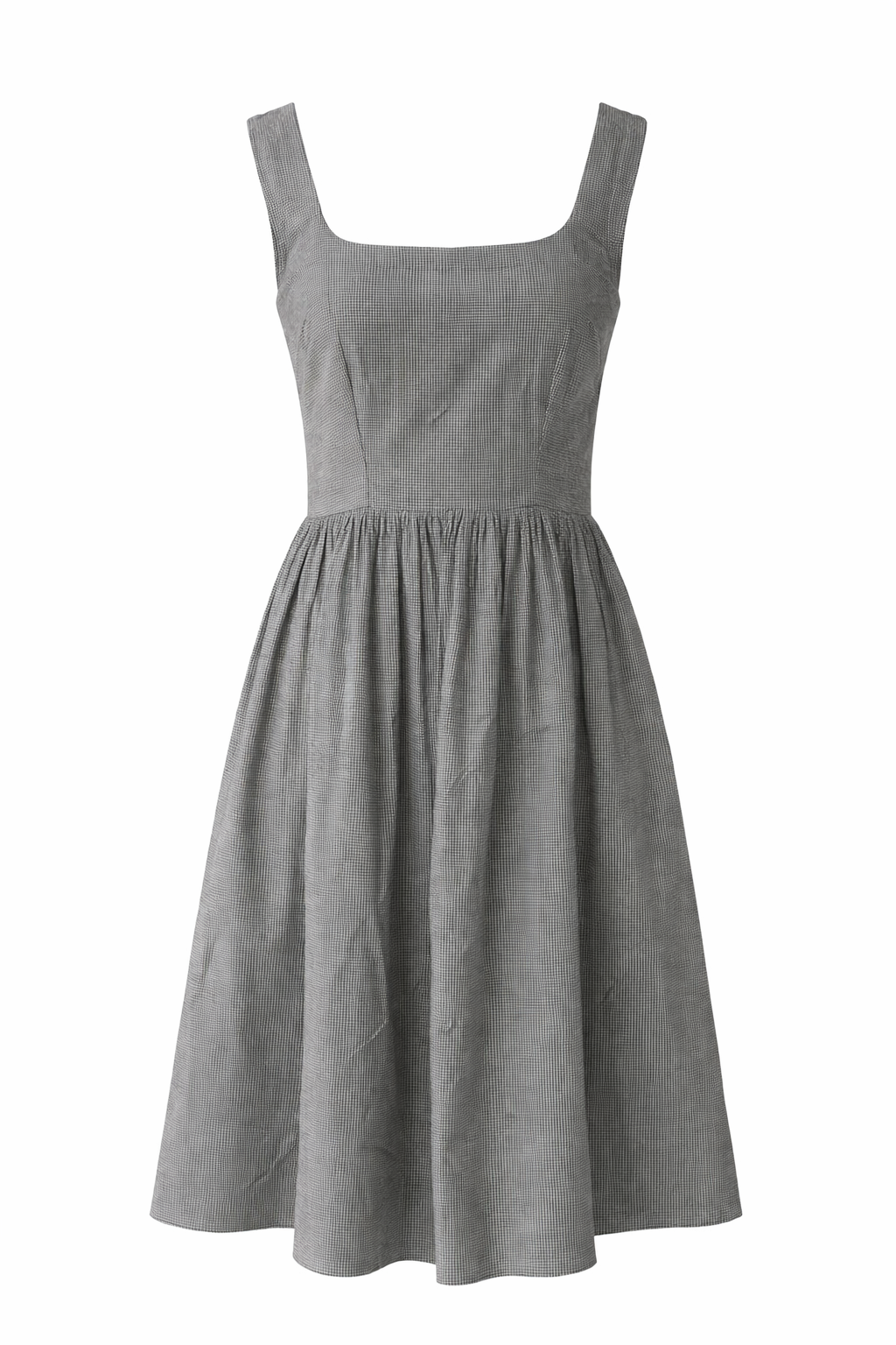 Vintage inspired striped cotton mini dress with tiered skirt