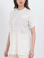 handloom cotton checked summer blouse
