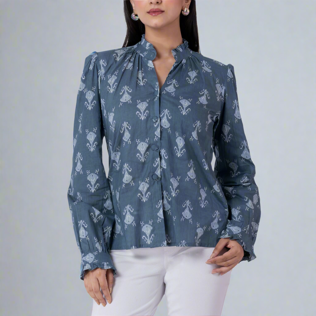 Women’s long sleeve printed casual shirt