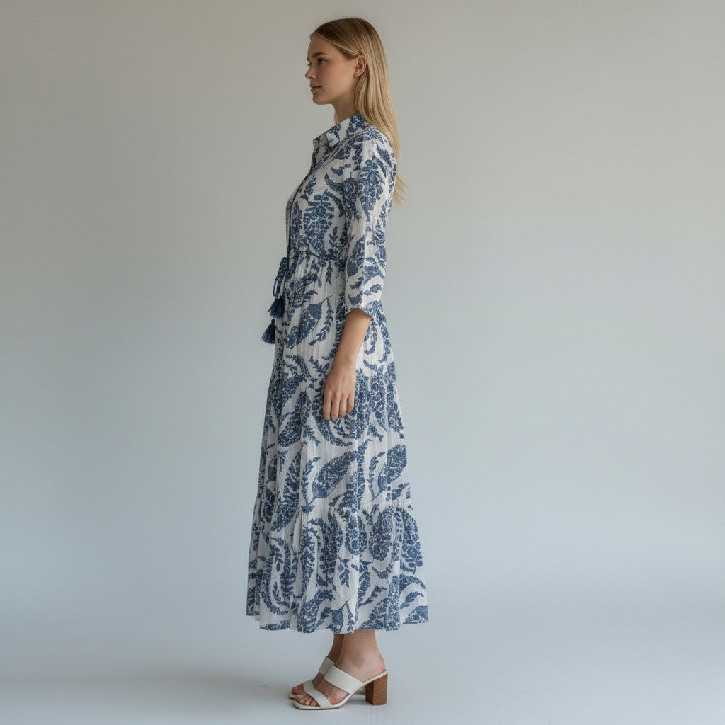 Boho women handprint maxi dress, boho maxi dress, handprint maxi, women dress maxi, cotton maxi dress, women cotton dress, birthday gifts